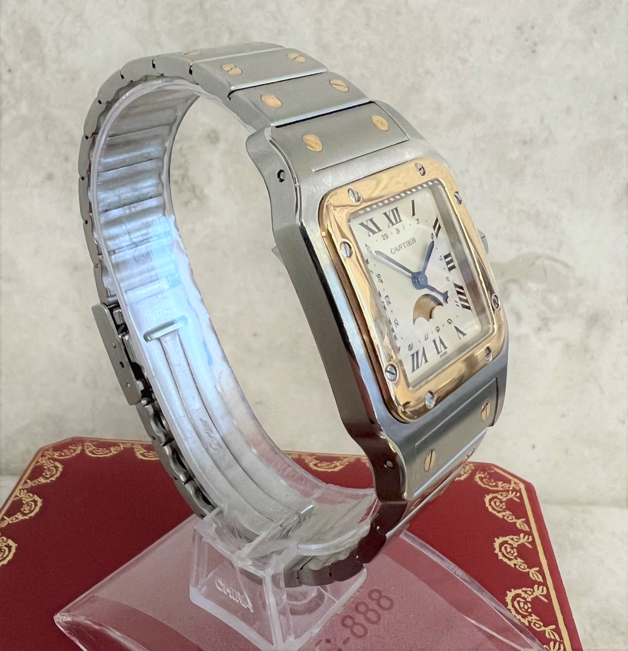 Cartier Santos Moonphase 119901 - Box And Papers. 1989. Very Rare In ...